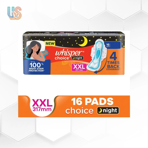 Whisper Choice Nights XXL For Women Sanitary Pad - (Pack of 16)
