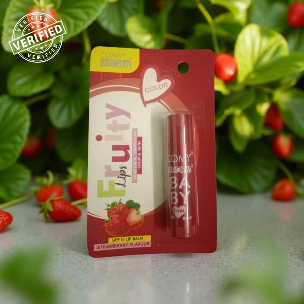 COMY WOW STRAWBERRY FLAVOUR BABY LIP BLAM  - 4.2GM