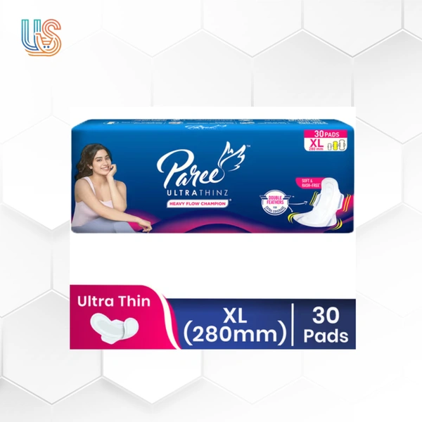 Paree Ultra Thinz XL-30 Sanitary Pads Soft &Thin Pads Double Feathers for Extra Coverage - 30PADS