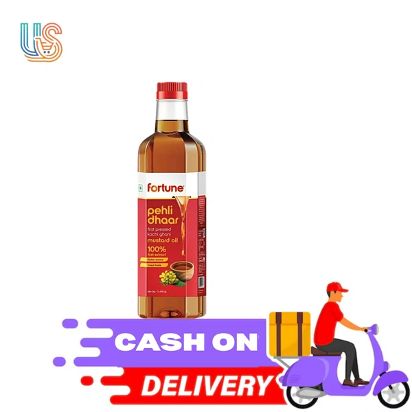 Fortune Pehli Dhaar FIRST PRESSED KACHI GHANI MUSTARD OIL Mustard Oil Plastic Bottle (Sarsher Tel)   - 1Ltr