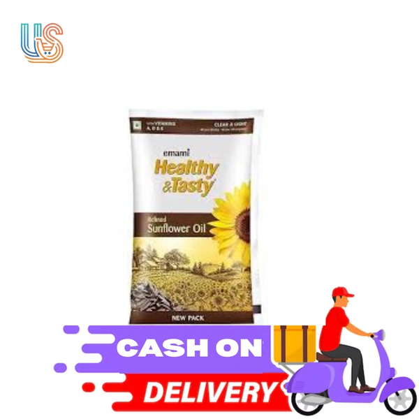 EMAMI Healthy & Tasty Ultra Lite Refined Sunflower Oil Pouch (Surjomukhir Tel)  - 1Ltr Pouch
