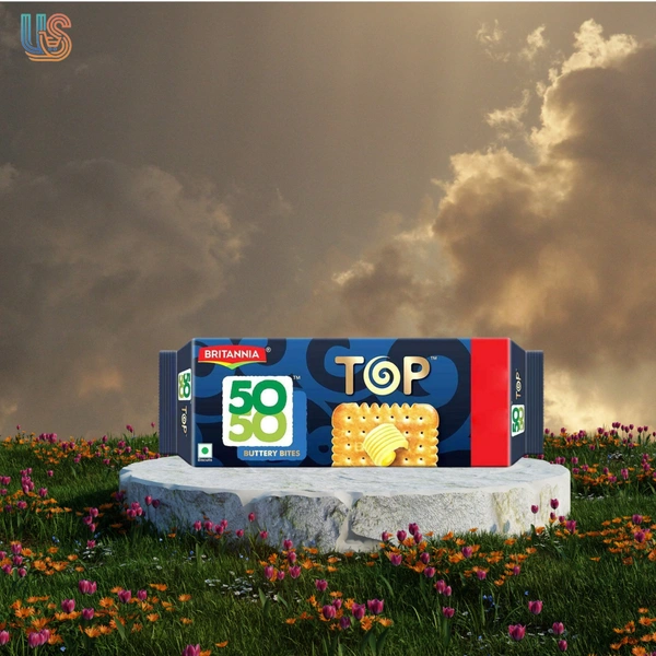 Britannia 50-50 Top Buttery Bites Biscuits  - 200GM