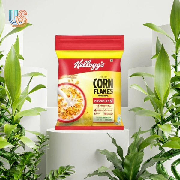 Kellogg's Corn Flakes Original, Power of Energy, Protein, Iron, Calcium & Vitamins, Cereal Pouch   - 250gm