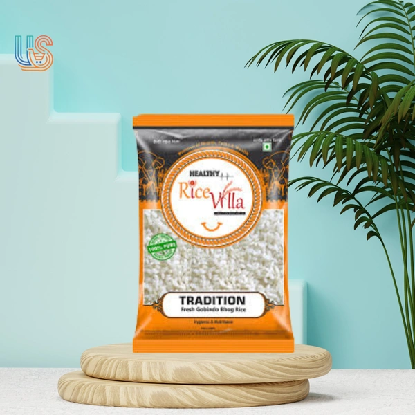 Rice Villa Tradition Gobindobhog Rice (Full Grain, Raw)   - 1 KG