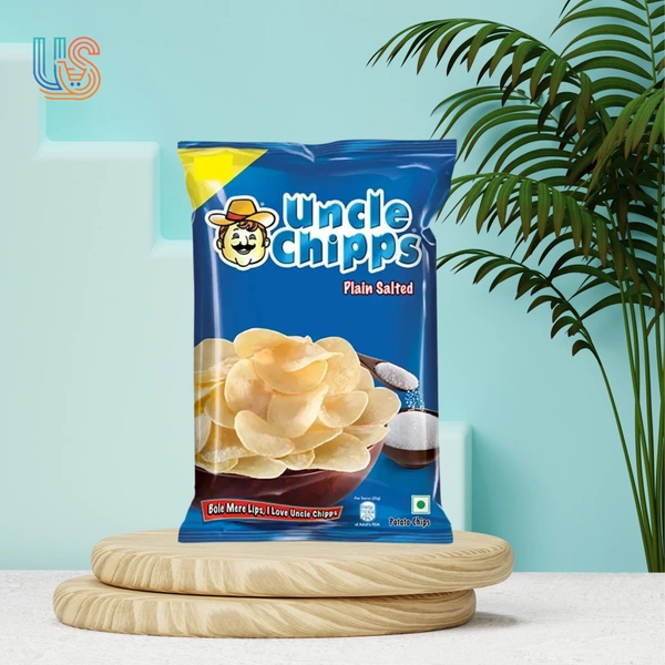 Uncle Chips Plain salted Chips   - 80gm