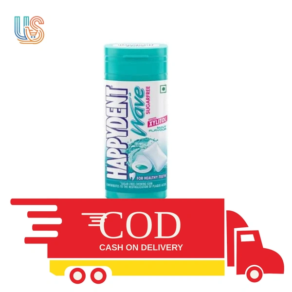 Happydent Wave Chewing Gum - Mint Flavour, With Xylitol, Sugar Free - 28.9GM
