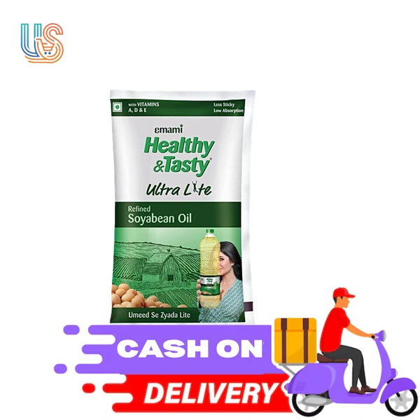 EMAMI Healthy & Tasty Ultra Lite Refined Rice Bran Oil Pouch - 900gm
