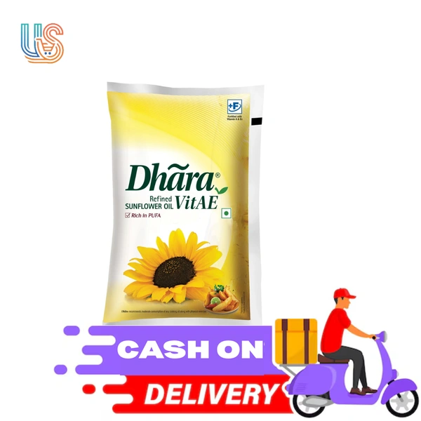 DHARA Refined Sunflower Oil Pouch (Surjomukhir Tel) - 1Ltr Pouch