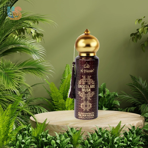 Al - Hassan Chocolate Musk Perfumed Spray For Men & Women - 200ml  | Body Spray | Long Lasting Fragrance - 200ML