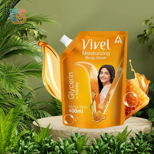 Vivel Body Wash, Glycerin and Honey, Moisturizing Shower Gel - 400ML