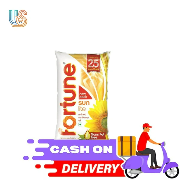 FORTUNE Sunlite Refined Sunflower Oil Pouch (Surjomukhir Tel) - 1Ltr pouch