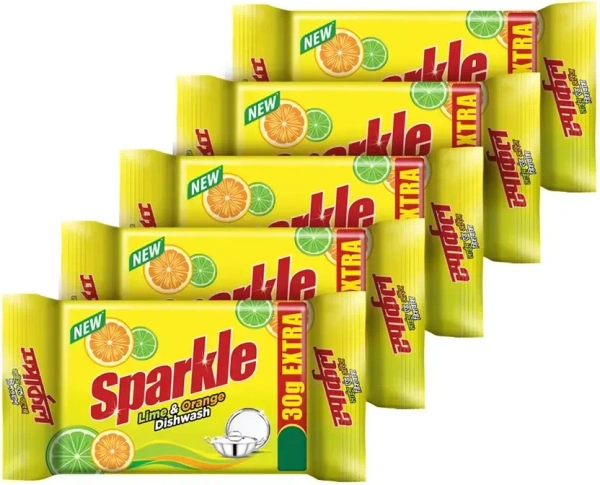 Sparkle Lime & Orange Dishwash Bar Dishwash Bar  (BUY 4 GET 1 Free)  (4 x 150 g)