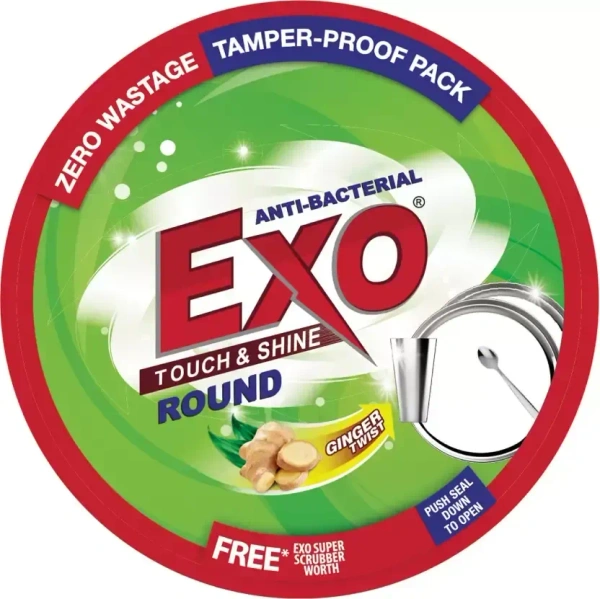 Exo Touch & Shine Round Dishwash Bar  (Exo Super Scrubber Worth Rs.15 Free)  (700 g)