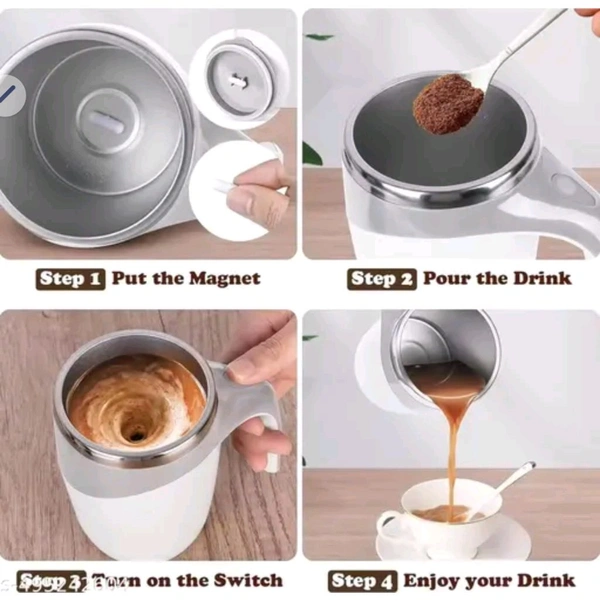 MagMix Pro Self-Stirring Cup Magnetic Mixer for Coffee, Tea, Milk, Hot Chocolate. Stainless Steel Coffee Mug (380 ml) 1 year guarantee