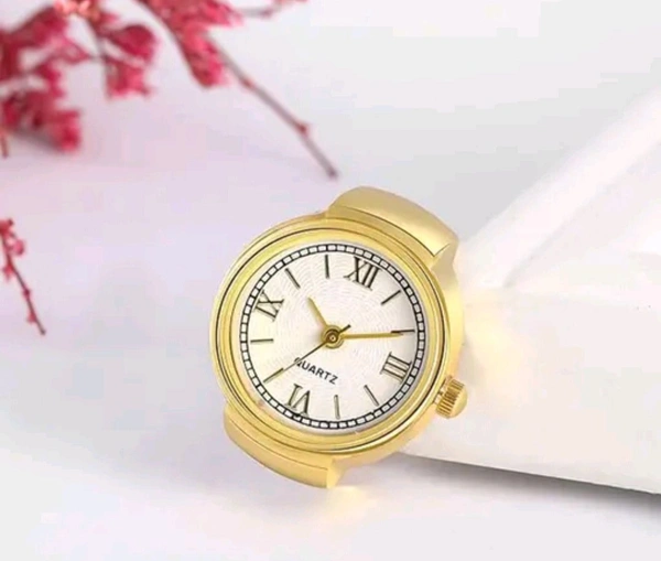 Ring Watch For Woman Stainless Steel Gold Plated  - Free Size
