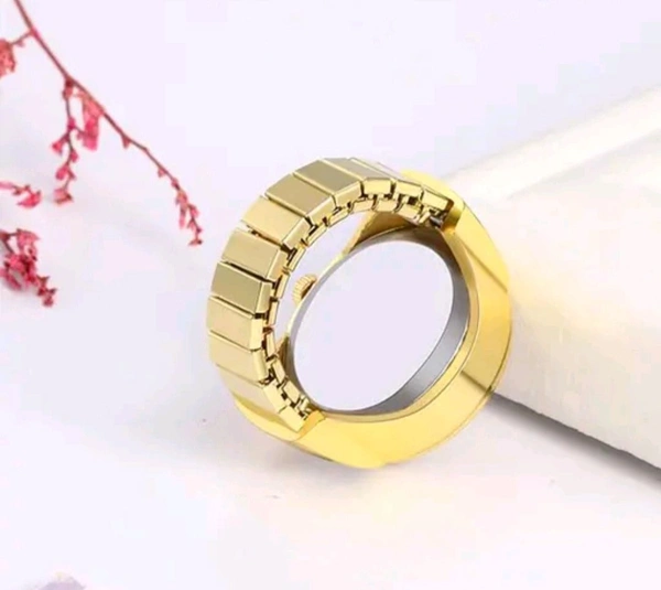 Ring Watch For Woman Stainless Steel Gold Plated  - Free Size