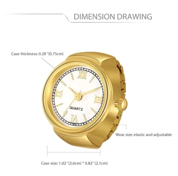 Ring Watch For Woman Stainless Steel Gold Plated  - Free Size