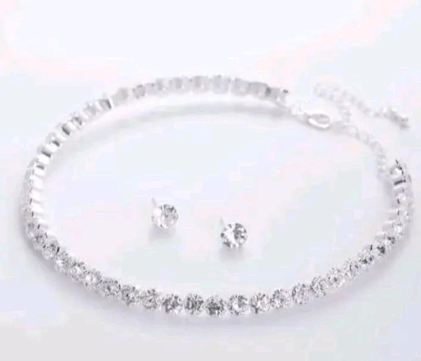 Silver Hastly With Ring Necklace Jewelry Set - Silver, Adjustable