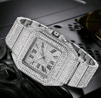 Gold Mens Trending Party Wear Watch Diamond Watch - gold, silver