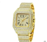 Gold Mens Trending Party Wear Watch Diamond Watch - gold, silver
