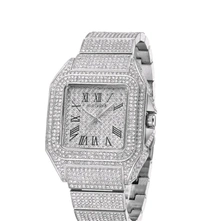 Gold Mens Trending Party Wear Watch Diamond Watch - gold, silver