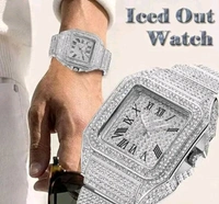 Gold Mens Trending Party Wear Watch Diamond Watch - gold, silver
