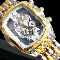 New Trendy Luxury Watch Gold And Silver  - silver, gold, Adjustable