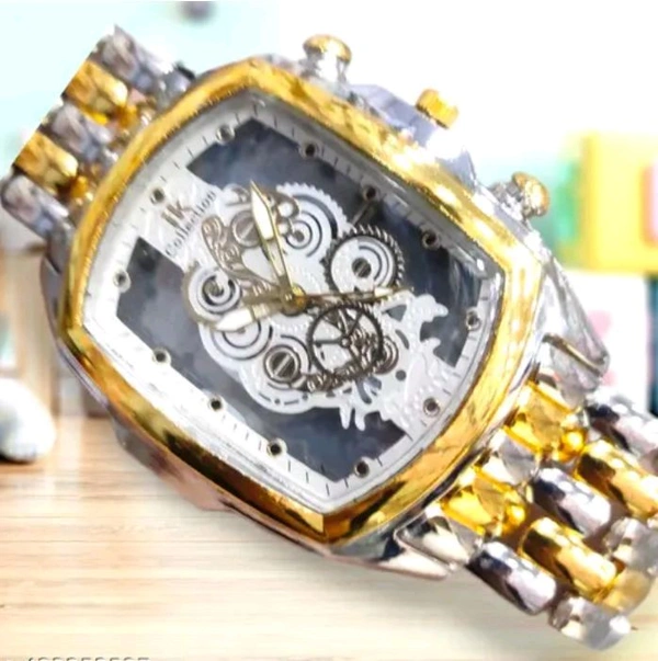 New Trendy Luxury Watch Gold And Silver  - silver, gold, Adjustable