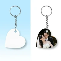 Print X Customized Photo Printed Keychain - Heart, White