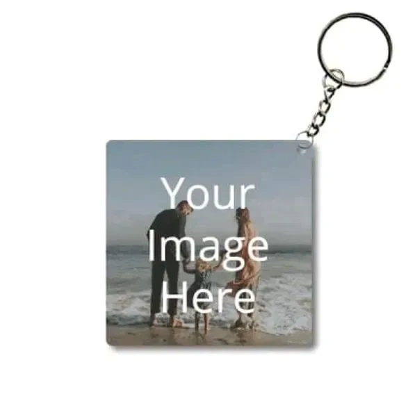 Print X Customized Photo Printed Keychain - Square, White