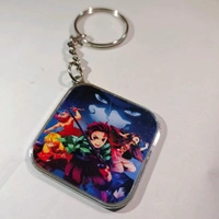 Print X Customized Metal Keychain Bothside Print - Square, White