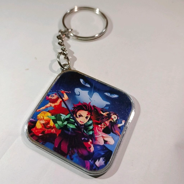 Print X Customized Metal Keychain Bothside Print - Square, White