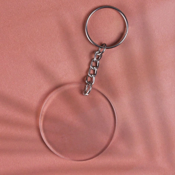 Print X Customized Acrylic Glass Keychain  - White, Round