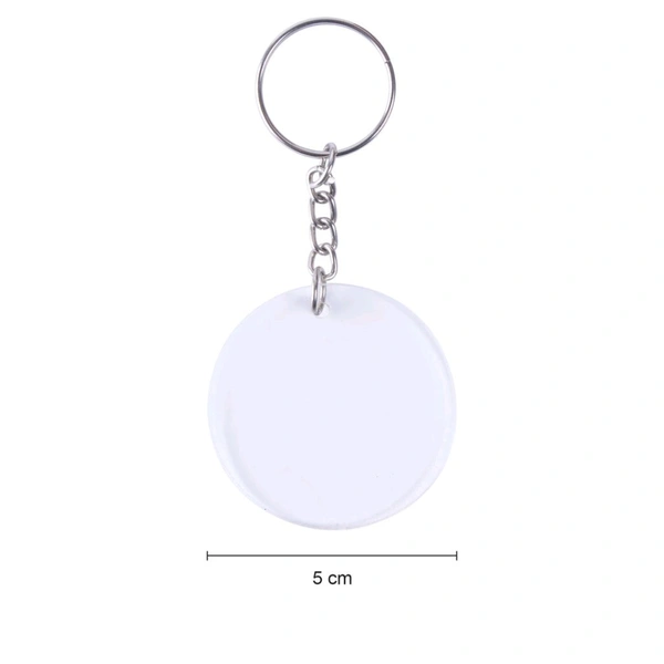 Print X Customized Acrylic Glass Keychain  - White, Round
