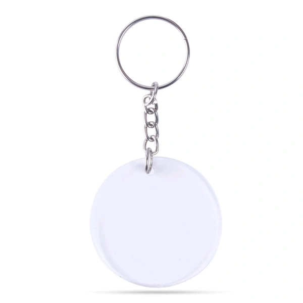 Print X Customized Acrylic Glass Keychain  - White, Round
