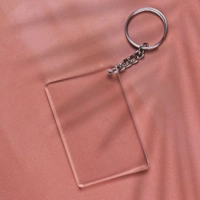Print X Customized Acrylic Glass Keychain  - White, Rectangle