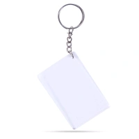 Print X Customized Acrylic Glass Keychain  - White, Rectangle