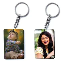 Print X Customized Photo Printed Keychain - Rectangle, White