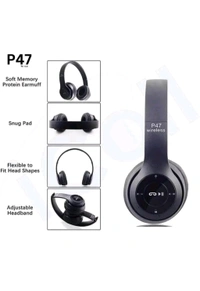 Bluetooth Neckband icall P47 Bluetooth Over Ear Headphones Wireless with Mic (Black) - Black, 12