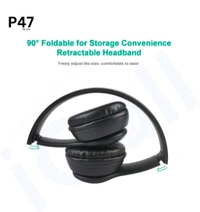 Bluetooth Neckband icall P47 Bluetooth Over Ear Headphones Wireless with Mic (Black) - Black, 12