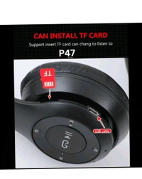 Bluetooth Neckband icall P47 Bluetooth Over Ear Headphones Wireless with Mic (Black) - Black, 12