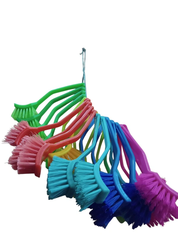 B SMARTBUY SINK BRUSH, WASH BASIN BRUSH (SMALL.) BLUE, RED, GREEN, YELLOW.  1NOS.