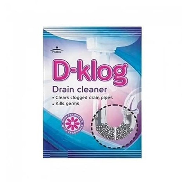 D-KLOG DRAINAGE SINK PIPE BLOCKAGE REMOVER- SEPTIC TANK CLEANER- BASIN DRANEX XPERT POWDER DRAIN OPENER, (120GM PACK OF 01.)  1 NOS