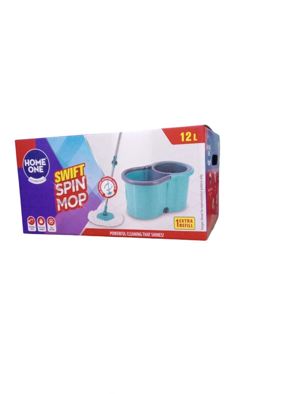 HOME ONE ESSENTIAL'S SWIFT SPIN MOP SET, 12 LITRE. 1 NOS.  (LIMITED EDITION OFFER.)