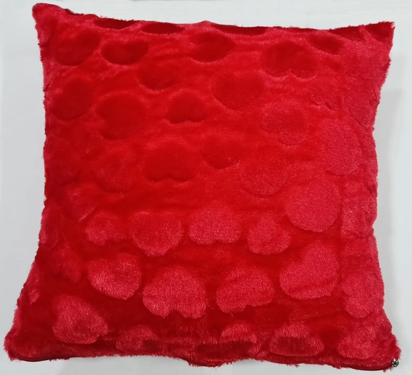 Mehra Gift House Heart Cut Fur Square Cushion - 16x16 Inch