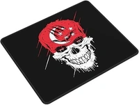 Mehra Gift House Creative Singapore Patriot Skull National Flag Mouse Pad 10 X 12 in Computer Mouse Mat with Anti-Slip Rubber Base for Office Laptop