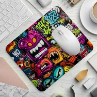 Mehra Gift House Graffiti Printed Square Desk Mat Mousepad, Non-Slip Rubber Bottom, Suitable for Office and Gaming
