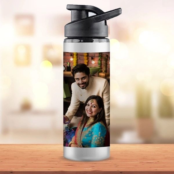 Mehra Gift House Customized Photo Sports Water Bottle for Hiking, Biking, Outdoor Activity