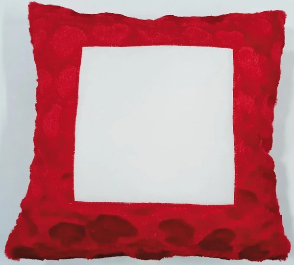 Mehra Gift House Heart Cut Fur Square Cushion - 16x16 Inch