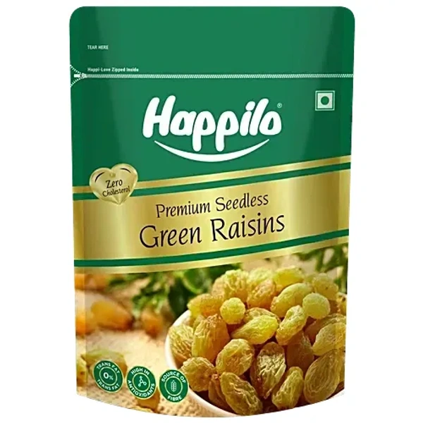 Happilo Premium Seedless Green Raisins/Kismis, 1kg